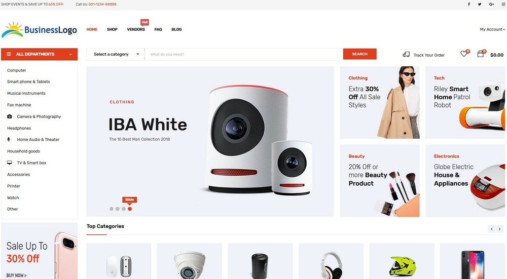 Multi-Vendors Marketplace eCommerce WebSite, Free Install + Hosting