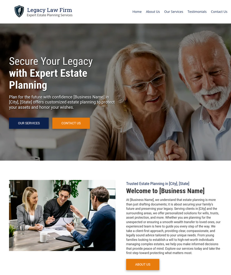Estate Planning Customized Business Website *SEE FULL DESCRIPTION*