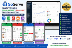 GoServe Multi-Vendor Food, Grocery, Pharmacy Delivery Android App + Admin Panel