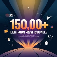 150,000+ Professional Lightroom Presets Bundle – For Portraits, Weddings, Cinema