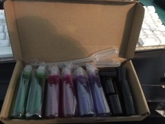 6 colored Stainless Steel Metal Roll on Glass Bottles Roller Ball 10ml KIT