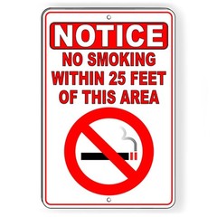No Smoking Within 25′ Of This Area Metal Sign Or Decal 6 SIZES vaping SNS011