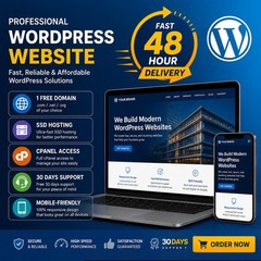 WordPress Website Design + 1 Year Hosting | Free Domain & SSL
