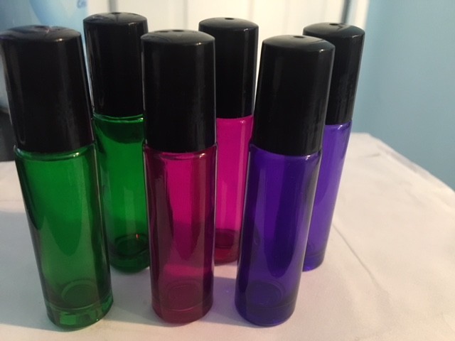 60 colored Stainless Steel Metal Roll on Glass Bottles Roller Ball 10ml