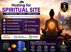 Hosting for Spiritual Site – 🕉️ Unlimited SSD + Free SSL + Support – $14.99/Yr