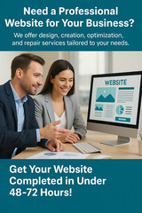 100% PROFESSIONAL CUSTOM WEBSITE DESIGN – FAST & AFFORDABLE!!