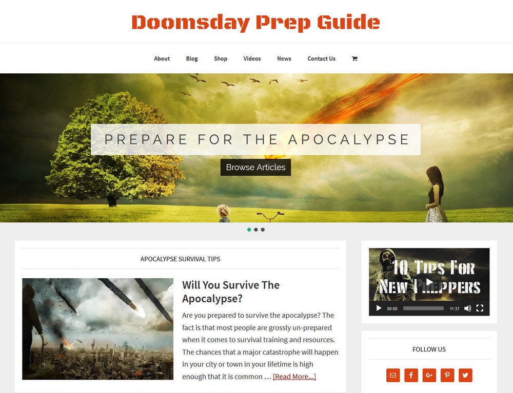 [NEW DESIGN] * DOOMSDAY PREP * store blog website business for sale AUTO CONTENT