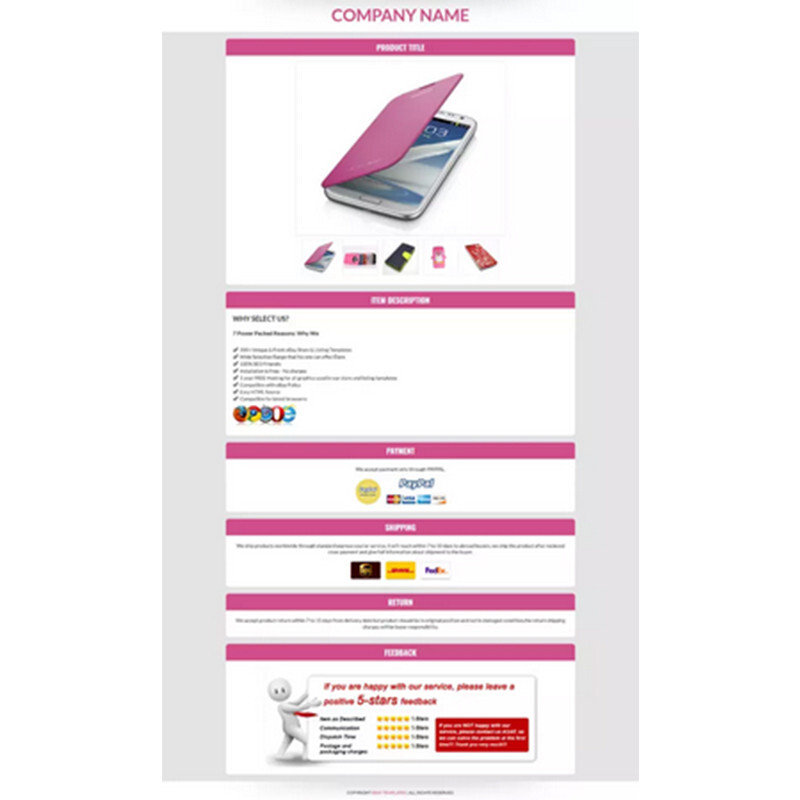 eBay Mobile Responsive Template Auction Listing Professional 2019 Design HTML
