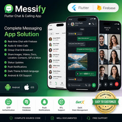 Messify Flutter Chat App | Android & iOS | Firebase Chat, Voice & Video Call