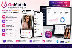 GoMatch Dating Flutter App | Android + iOS | Match, Chat, Video Dating
