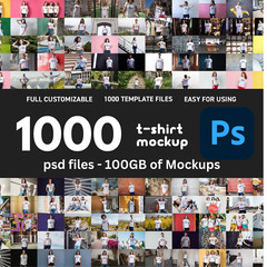 1000 T-Shirt Mockups Bundle | Customizable Templates with Smart Objects