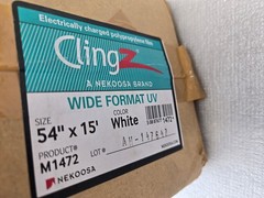 Nerkoosa ClingZ Polypropylene White Electrically Charged 54″ x 15′ Wide FormatUV