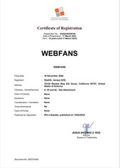 WebFans.com and Approved Trademarks in the: US, EU and the Philippines