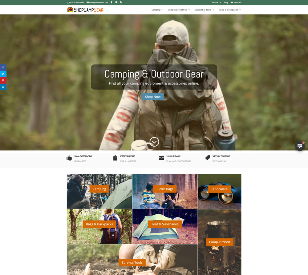 Camping Survival Dropshipping Store | Turnkey Dropship Business Website
