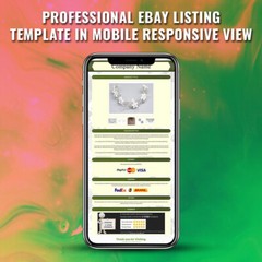Mobile Responsive HTML eBay Listing Template Auction Template Universal