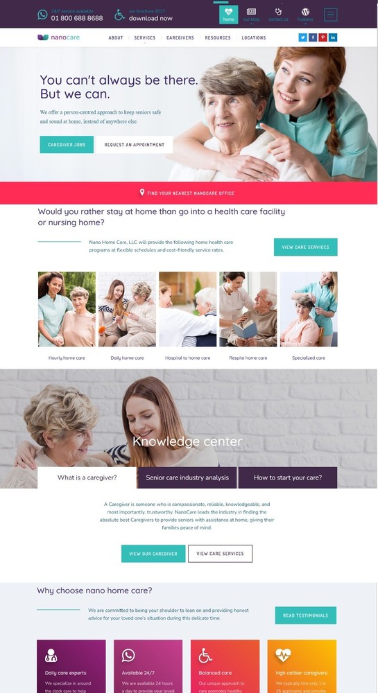 Website for Elder care /Home Health care / Medical Care / Nursing – Free Hosting