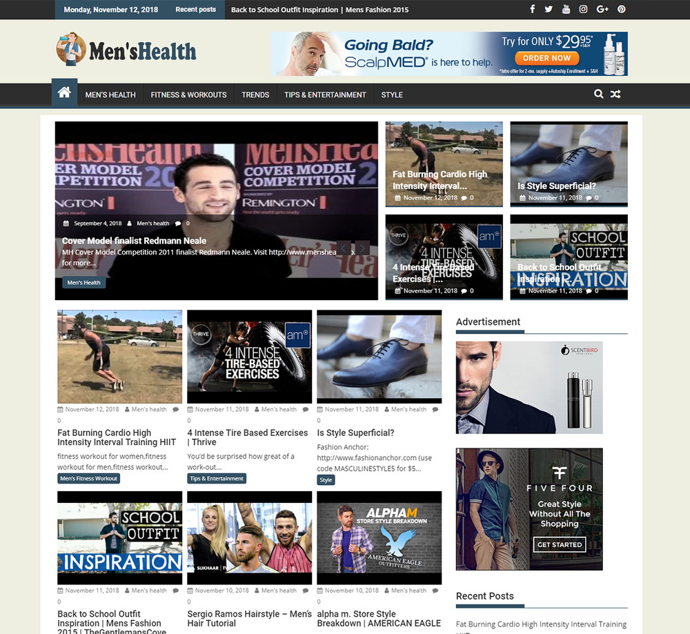 Fully Automated Men’s Health Video Website