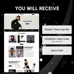 Luxury Black Shopify Theme | Streetwear Fashion Website Template | No Coding