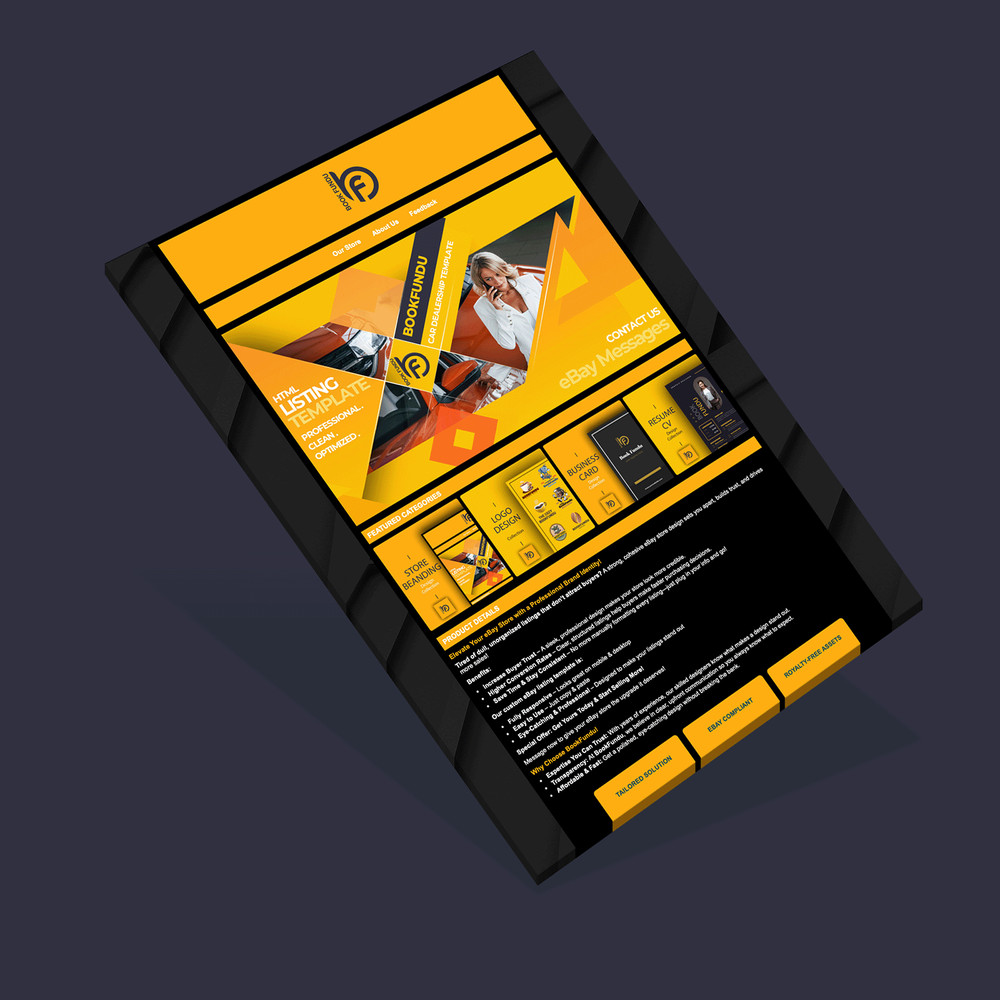 Custom HTML eBay Listing Templates | Dark – Sleek, Fast & High-Converting