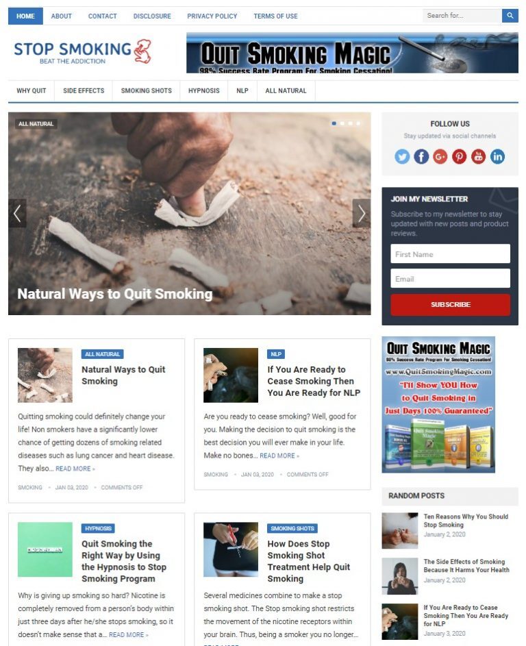 DFY STOP SMOKING WORDPRESS THEME+FREE SETUP PRE-DESIGNED BANNERS AND ADS
