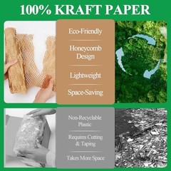 Honeycomb Packing Paper Wrap 12″x60′ Eco Friendly Cushioning for Moving & Shippi