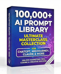 100,000 AI Prompt Library ChatGPT Midjourney Claude Run Your Business SEO Resale