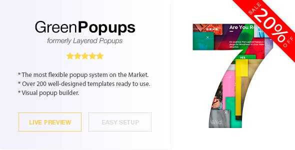 Green Popups (Layered Popups) GPL v7.43 – Popup Plugin for WP [Updated]