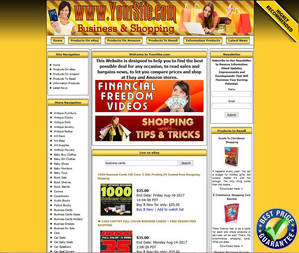 BUSINESS MONEY MAKING STORE Affiliate Website Amazon Store+Google