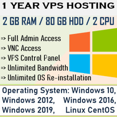 1 Year – VPS Server Linux/Windows