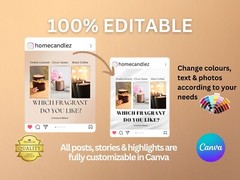 110 Candle Editable Templates for Social Media (Download)