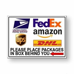 Delivery Place Packages In Box Behind You Arrow Left Sign / Decal Usps Ms034 /