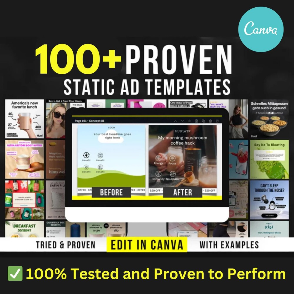 100+ High-Converting Static Ads Canva Templates for Successful Campaigns