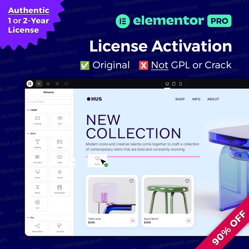 🥷 Elementor Pro Official License ‒ 1-Year / 2-Year