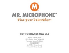 MR. MICROPHONE- ICONIC KARAOKE BRAND – MILLIONS SOLD -TRADEMARK FOR LICENSE/SALE