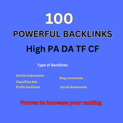 Rankings with 100 High-Quality High Authority Backlinks PA DA TF CF Upto 100