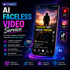 AI Faceless Video Service | 30–40 Sec Video | Shorts Reels TikTok | Script to Vi