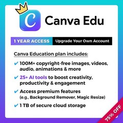 🥷 Canva Edu ‒ 1-Year | 25+ AI tools, 1 TB Cloud Storage