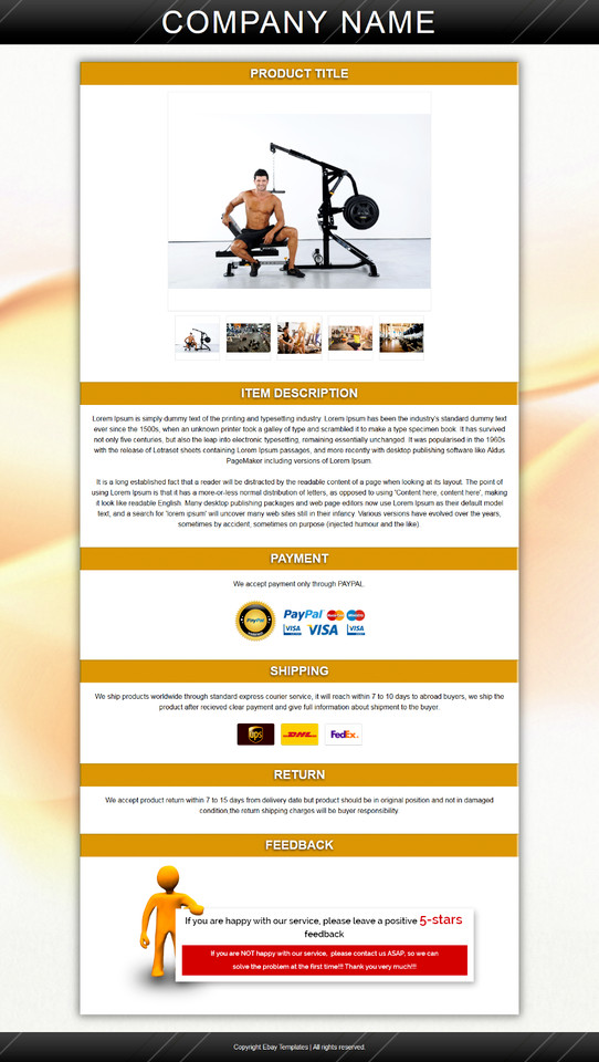 Ebay Templates for Health and Fitness Product Listing