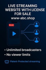 Patent-Protected Live Streaming Website with Developer’s License Included