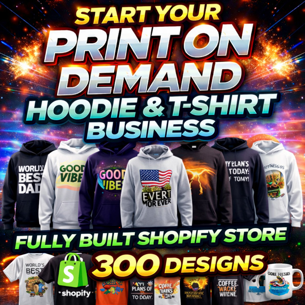 Start Your Own Hoodie & T-Shirt Business with a Fully Built Shopify Store