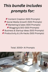 3000+ ChatGPT Prompts Bundle for Marketing, SEO, Content & Business