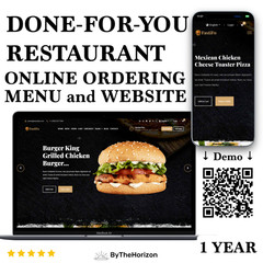 Restaurant Menu, Online Ordering, Website – Done-for-You, Mobile-First | 1 Year