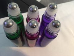 60 colored Stainless Steel Metal Roll on Glass Bottles Roller Ball 10ml