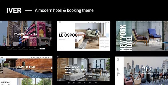 Professional WordPress Modern Booking Hotel Theme IVER